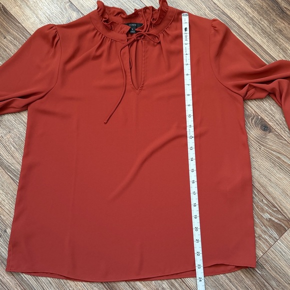 J. Crew Rust Ruffled Blouse - Picture 7 of 13